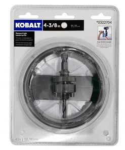 Kobalt Hole Saws & Kits 4-3/8-in Carbide-Grit Arbored Recessed Lighting Hole Saw