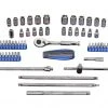 Kobalt Mechanics Tool Sets Specialized Extensions 63-Piece Standard (SAE) and Metric Combination Polished Chrome Mechanics Tool Set (1/4-in) -Kobalt Outlet Store 03852141