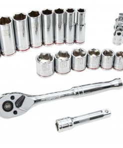 Kobalt Mechanics Tool Sets 19-Piece Standard (SAE) Polished Chrome Mechanics Tool Set (3/8-in) -Kobalt Outlet Store 04190729 scaled