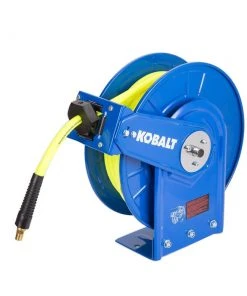 Kobalt Air Compressor Hoses 3/8-in 50-ft Poly Hybrid Air Hose with Retractable Hose Reel