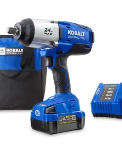 Kobalt Impact Wrenches 24-volt Max Variable Speed Brushless 1/2-in Drive Cordless Impact Wrench (1-Battery Included)