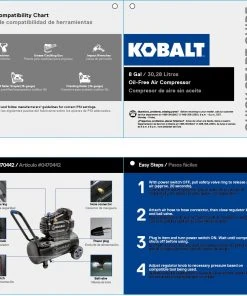 Kobalt Air Compressors 8-Gallon Single Stage Portable Electric Horizontal Air Compressor -Kobalt Outlet Store 08074535