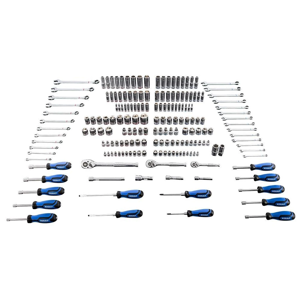 Kobalt Mechanics Tool Sets 189-Piece Standard (SAE) and Metric Combination Polished Chrome Mechanics Tool Set (1/4-in; 3/8-in) 3 Kobalt Mechanics Tool Sets 189-Piece Standard (SAE) and Metric Combination Polished Chrome Mechanics Tool Set (1/4-in; 3/8-in)
