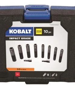 Kobalt Impact Sockets & Impact Socket Sets 10-Piece Standard (SAE) 3/8-in Drive Set 6-Point Impact Socket Set 10 Kobalt Impact Sockets & Impact Socket Sets 10-Piece Standard (SAE) 3/8-in Drive Set 6-Point Impact Socket Set -Kobalt Outlet Store 08822228