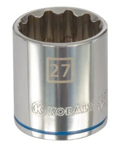 Kobalt Sockets & Socket Sets Metric 1/2-in Drive 12-point 27-mm Shallow Socket