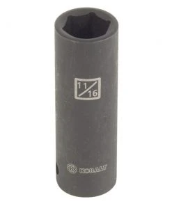 Kobalt Impact Sockets & Impact Socket Sets Standard (SAE) 1/2-in Drive 11/16-in 6-Point Impact Socket