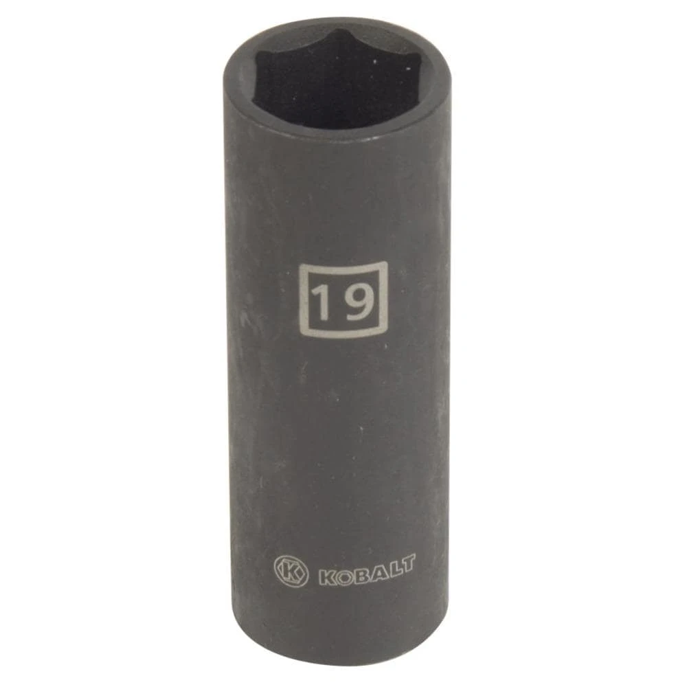 Kobalt Impact Sockets & Impact Socket Sets Metric 1/2-in Drive 19mm 6-Point Impact Socket 3 Kobalt Impact Sockets & Impact Socket Sets Metric 1/2-in Drive 19mm 6-Point Impact Socket