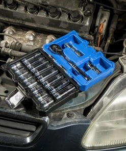 Kobalt Mechanics Tool Sets 19-Piece Metric Polished Chrome Mechanics Tool Set (3/8-in) -Kobalt Outlet Store 09963215 scaled