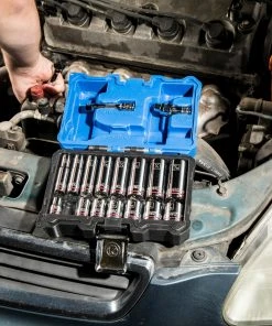 Kobalt Mechanics Tool Sets 19-Piece Standard (SAE) Polished Chrome Mechanics Tool Set (3/8-in) -Kobalt Outlet Store 09963460 scaled