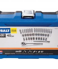 Kobalt Mechanics Tool Sets 40-Piece Standard (SAE) and Metric Combination Polished Chrome Mechanics Tool Set (3/8-in) -Kobalt Outlet Store 11255130 scaled