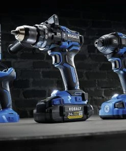 Kobalt Power Tool Combo Kits XTR 3-Tool 24-Volt Max Brushless Power Tool Combo Kit with Hard Case (2-Batteries Included and Charger Included) -Kobalt Outlet Store 15485393 scaled