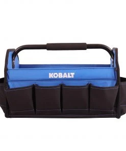 Kobalt Tool Bags Blue, Black Polyester 16-in Tool Tote