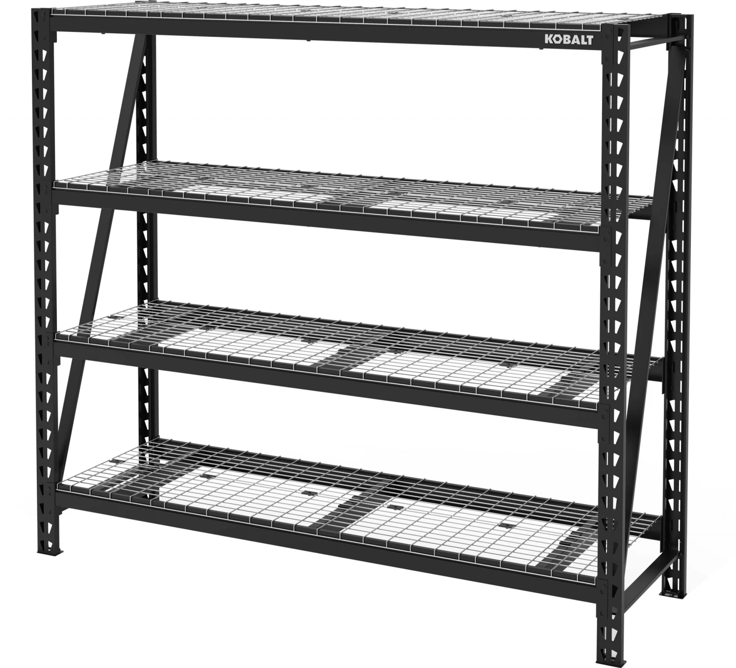 Kobalt Freestanding Shelving Units 84-in W x 24-in D x 84-in H 4-Tier Heavy Duty Steel Utility Shelving Unit 3 Kobalt Freestanding Shelving Units 84-in W x 24-in D x 84-in H 4-Tier Heavy Duty Steel Utility Shelving Unit