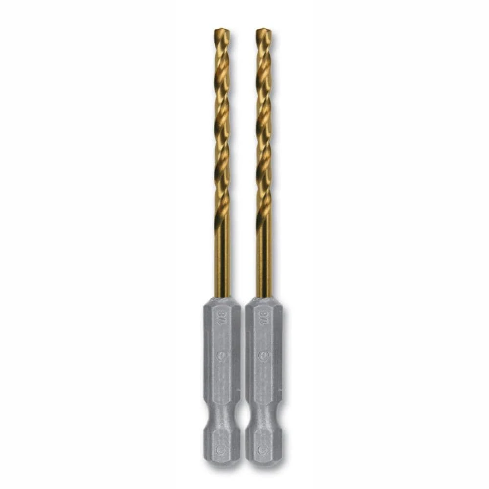 Kobalt Twist Drill Bits 2-Piece 1/8-in 2-1/2-in Titanium Coated Hss Twist Drill Bit 3 Kobalt Twist Drill Bits 2-Piece 1/8-in 2-1/2-in Titanium Coated Hss Twist Drill Bit
