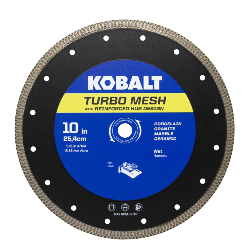 Kobalt Diamond Saw Blades 10-in Turbo Mesh Diamond Blade 3 Kobalt Diamond Saw Blades 10-in Turbo Mesh Diamond Blade