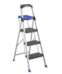 Kobalt Step Stools 3-Step 250-lb Capacity Gray Aluminum Foldable Step Stool -Kobalt Outlet Store 17788089