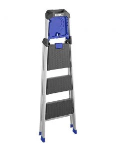 Kobalt Step Stools 3-Step 250-lb Capacity Gray Aluminum Foldable Step Stool -Kobalt Outlet Store 17788090