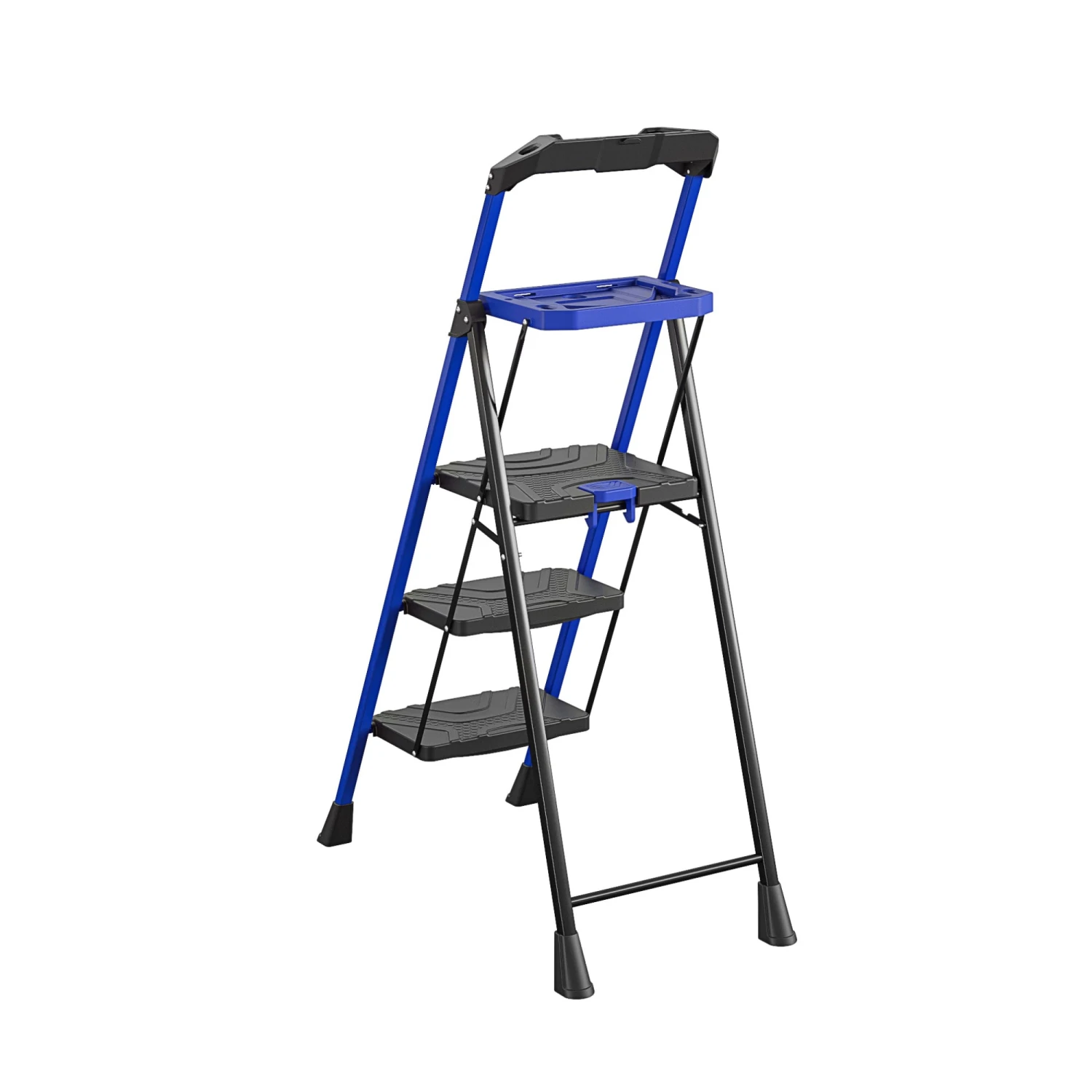 Kobalt Step Stools 3-Step 300-lb Capacity Black Steel Foldable Step Stool 4 Kobalt Step Stools 3-Step 300-lb Capacity Black Steel Foldable Step Stool - Image 2