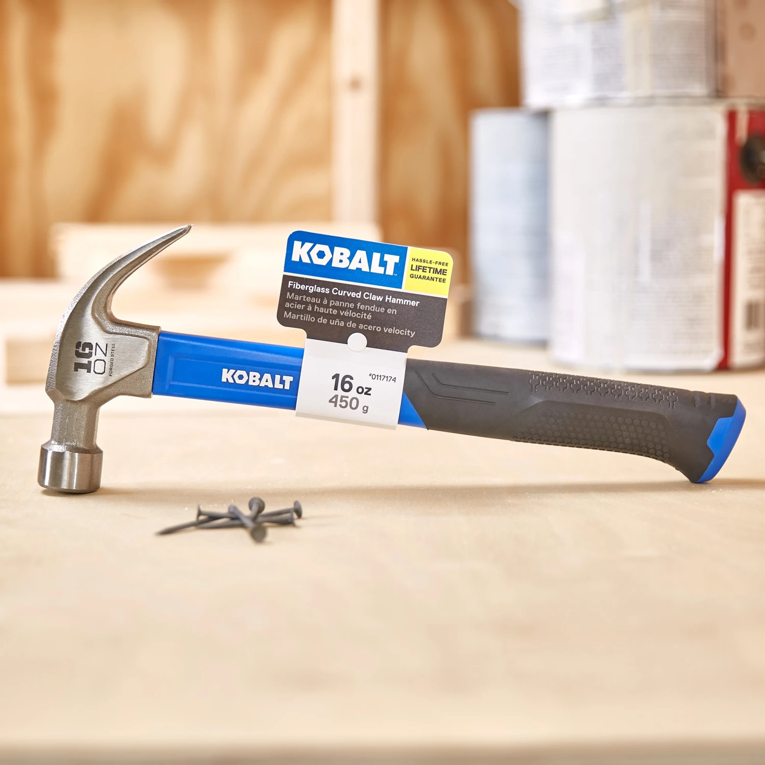 Kobalt Hammers 16-oz Smoothed Face Steel Head Fiberglass Claw Hammer 4 Kobalt Hammers 16-oz Smoothed Face Steel Head Fiberglass Claw Hammer - Image 2