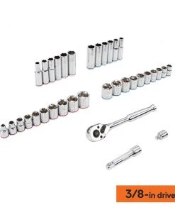 Kobalt Mechanics Tool Sets Centennial 100-Piece Standard (SAE) and Metric Combination Polished Chrome Mechanics Tool Set (1/4-in; 3/8-in) -Kobalt Outlet Store 40333065