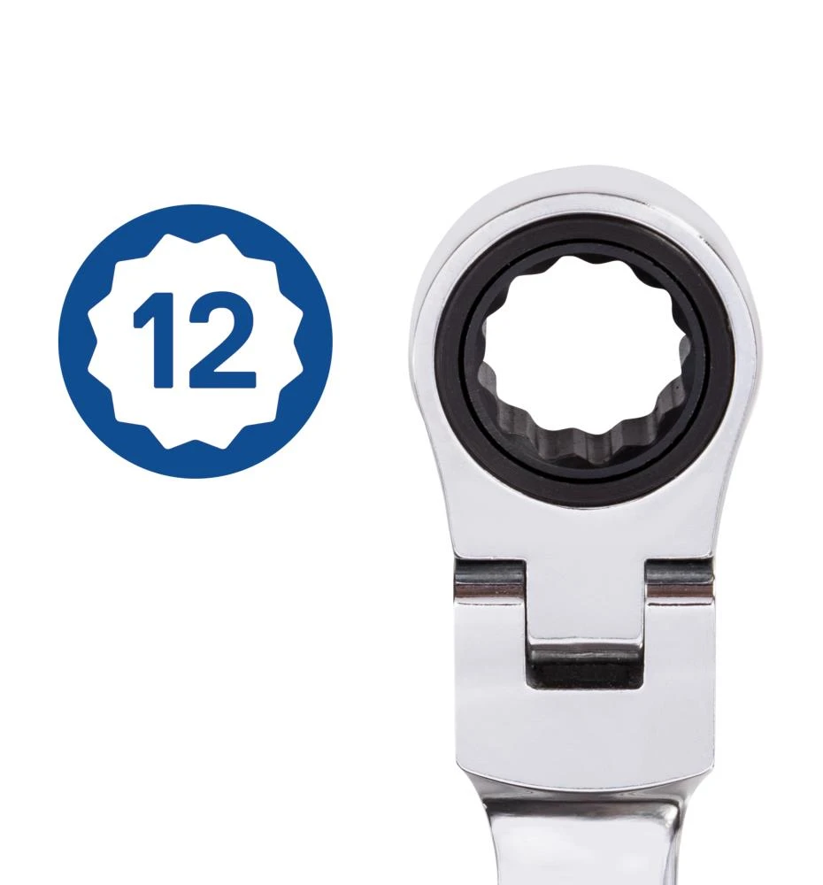 Kobalt Ratchet Wrenches & Sets 8-Piece Set 12-Point Metric Flexible Head Ratchet Wrench Set 7 Kobalt Ratchet Wrenches & Sets 8-Piece Set 12-Point Metric Flexible Head Ratchet Wrench Set - Image 5