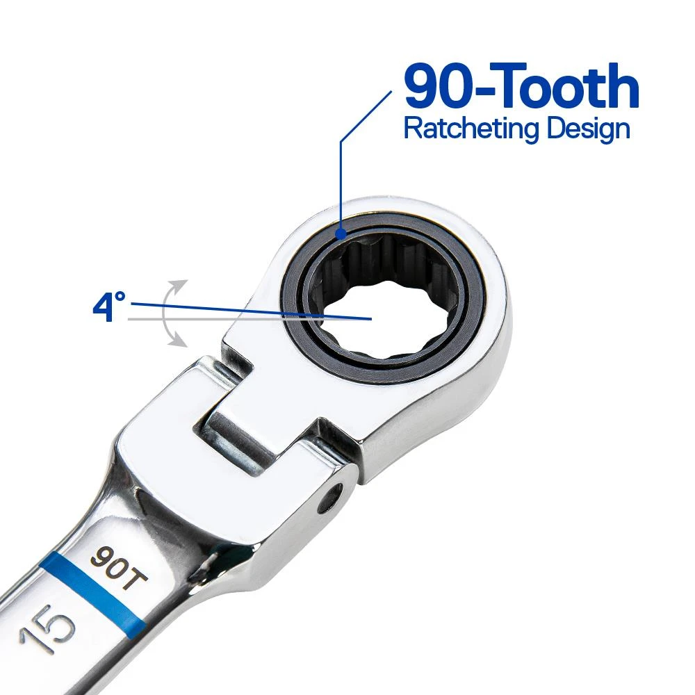 Kobalt Ratchet Wrenches & Sets 8-Piece Set 12-Point Metric Flexible Head Ratchet Wrench Set 6 Kobalt Ratchet Wrenches & Sets 8-Piece Set 12-Point Metric Flexible Head Ratchet Wrench Set - Image 4