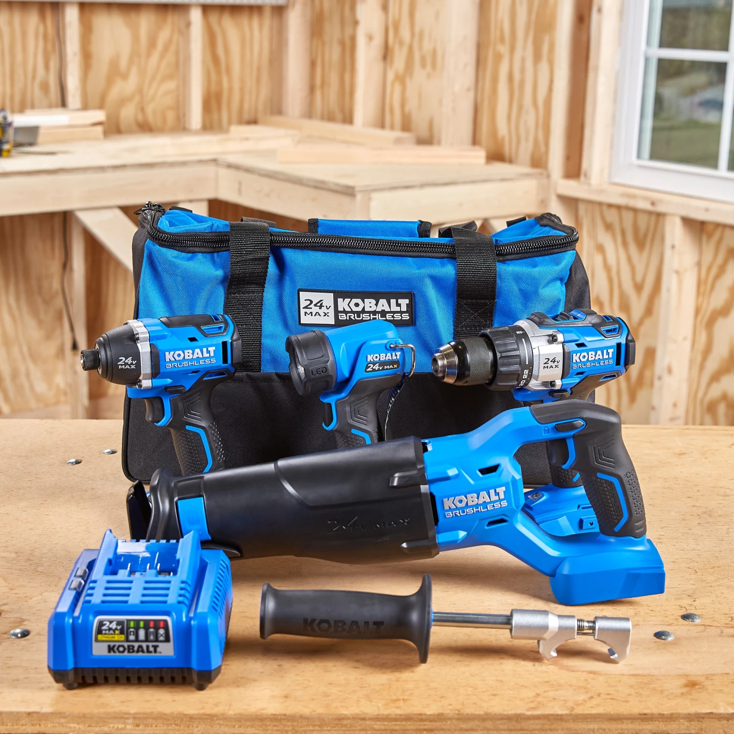 Kobalt Power Tool Combo Kits 4-Tool 24-Volt Max Brushless Power Tool Combo Kit with Soft Case (1-Battery Included and Charger Included) 10 Kobalt Power Tool Combo Kits 4-Tool 24-Volt Max Brushless Power Tool Combo Kit with Soft Case (1-Battery Included and Charger Included) - Image 8