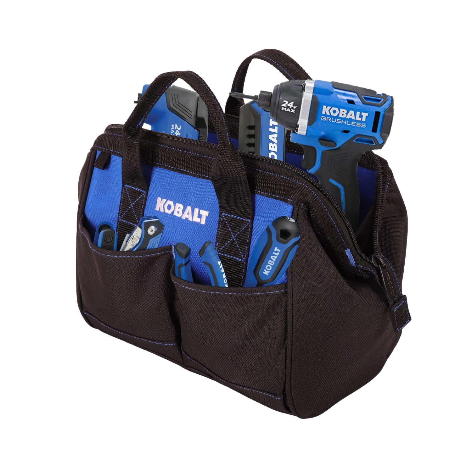 Kobalt Tool Bags Blue Black Polyester 12-in Tool Bag 5 Kobalt Tool Bags Blue Black Polyester 12-in Tool Bag - Image 3