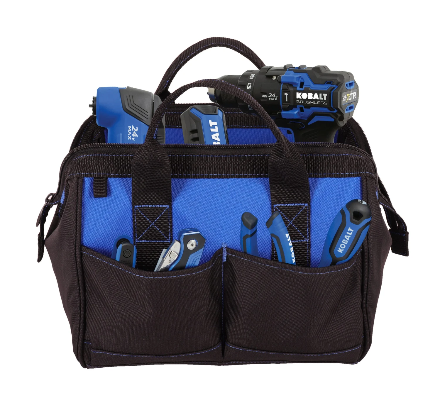 Kobalt Tool Bags Blue Black Polyester 12-in Tool Bag 4 Kobalt Tool Bags Blue Black Polyester 12-in Tool Bag - Image 2