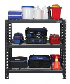 Kobalt Freestanding Shelving Units 48-in W x 24-in D x 47-in H 3-Tier Heavy Duty Steel Utility -Kobalt Outlet Store 42193264 scaled