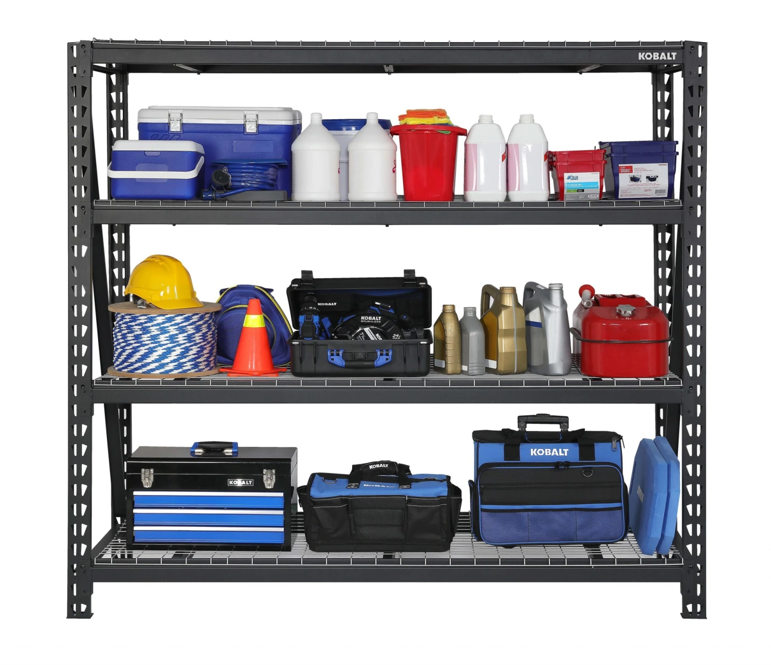 Kobalt Freestanding Shelving Units 77-in W x 24-in D x 72-in H 4-Tier Heavy Duty Steel Utility 4 Kobalt Freestanding Shelving Units 77-in W x 24-in D x 72-in H 4-Tier Heavy Duty Steel Utility - Image 3