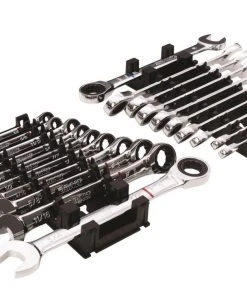 Kobalt Ratchet Wrenches & Sets In Tray with Removable Rails 20-Piece Set 12-Point Standard (SAE) and Metric Combination Ratchet Wrench Set -Kobalt Outlet Store 42336140