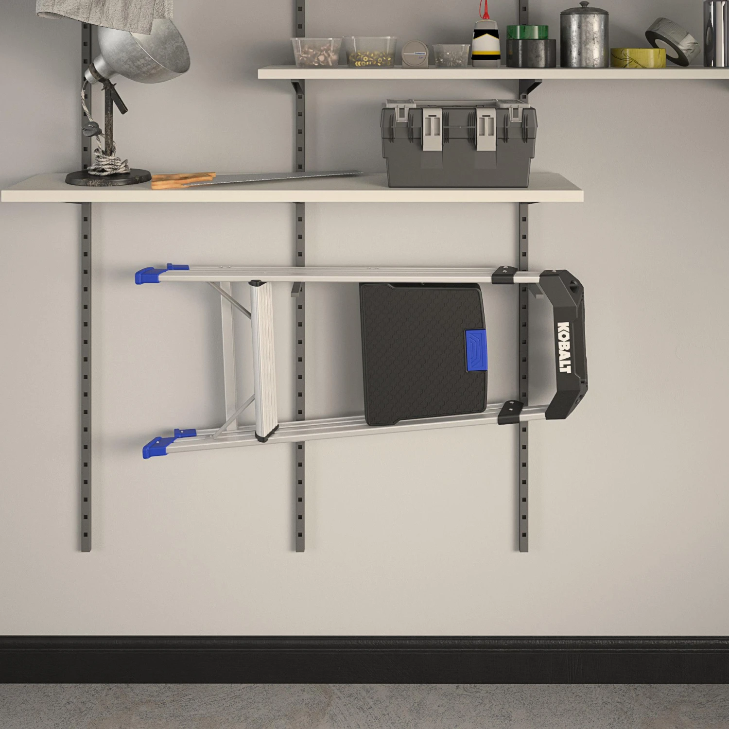 Kobalt Step Stools 2-Step 250-lb Capacity Aluminum Foldable Step Stool 10 Kobalt Step Stools 2-Step 250-lb Capacity Aluminum Foldable Step Stool - Image 9