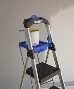 Kobalt Step Stools 3-Step 250-lb Capacity Gray Aluminum Foldable Step Stool -Kobalt Outlet Store 43410325