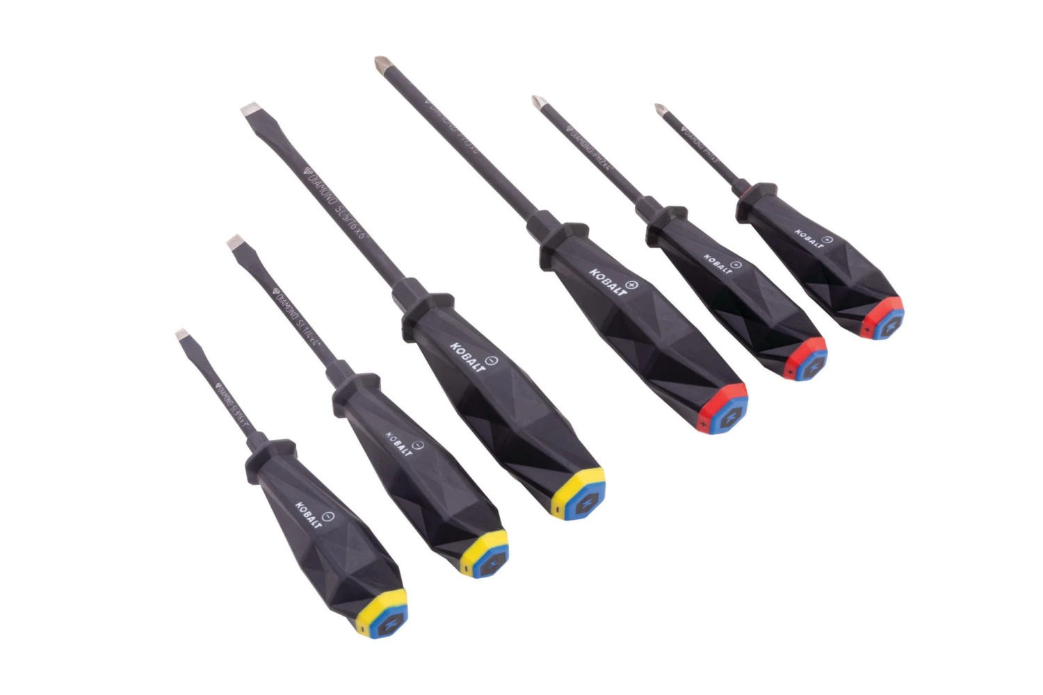 Kobalt Screwdrivers 6-Piece Tpr/Thermoplastic Rubber Handle Slottedhead and Phillips Screwdriver Set 3 Kobalt Screwdrivers 6-Piece Tpr/Thermoplastic Rubber Handle Slottedhead and Phillips Screwdriver Set