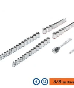 Kobalt Mechanics Tool Sets 309-Piece Standard (SAE) and Metric Combination Polished Chrome Mechanics Tool Set (1/4-in; 3/8-in) -Kobalt Outlet Store 44194580