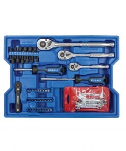 Kobalt Mechanics Tool Sets 243-Piece Standard (SAE) and Metric Combination Polished Chrome Mechanics Tool Set (1/4-in; 3/8-in) -Kobalt Outlet Store 44474233 scaled