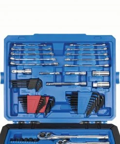 Kobalt Mechanics Tool Sets 243-Piece Standard (SAE) and Metric Combination Polished Chrome Mechanics Tool Set (1/4-in; 3/8-in) -Kobalt Outlet Store 44474234 scaled