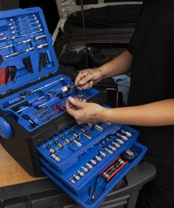 Kobalt Mechanics Tool Sets 243-Piece Standard (SAE) and Metric Combination Polished Chrome Mechanics Tool Set (1/4-in; 3/8-in) -Kobalt Outlet Store 44474240 scaled