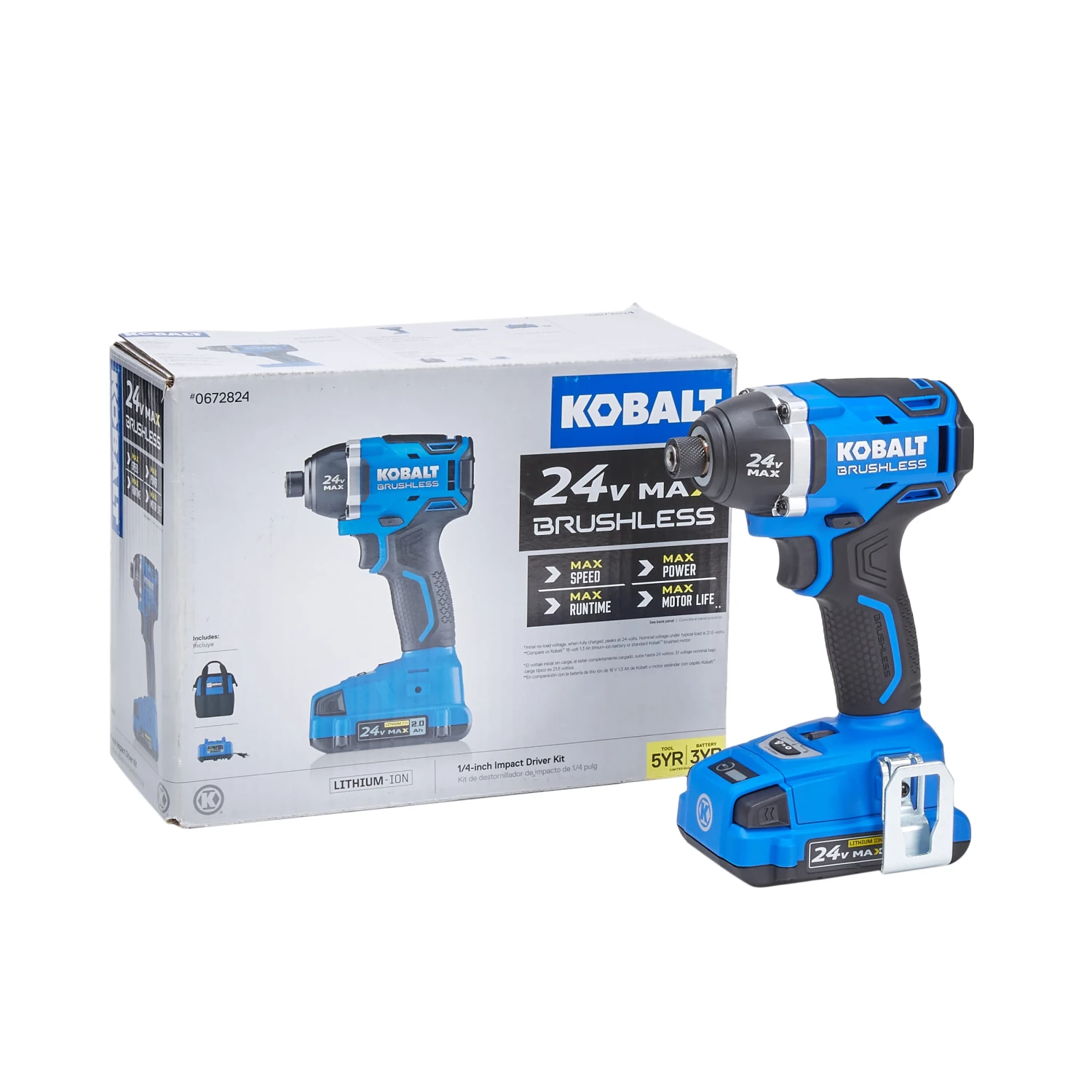 Kobalt Impact Drivers 24-volt Max Variable Speed Brushless Cordless Impact Driver (1-Battery Included) 9 Kobalt Impact Drivers 24-volt Max Variable Speed Brushless Cordless Impact Driver (1-Battery Included) - Image 7