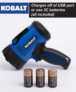 Kobalt Flashlights 1200-Lumen LED Rechargeable Spotlight Flashlight -Kobalt Outlet Store 45368644 scaled