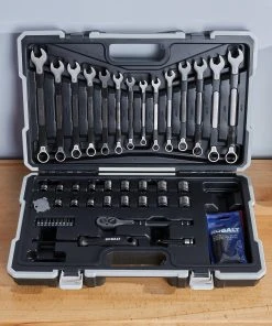 Kobalt Mechanics Tool Sets Universal 67-Piece Standard (SAE) and Metric Combination Matte Mechanics Tool Set (3/8-in) -Kobalt Outlet Store 45373526
