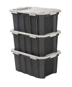 Kobalt Plastic Storage Totes X-large 24-Gallon (96-Quart) Grey Tote Latching Lid -Kobalt Outlet Store 46358968 scaled